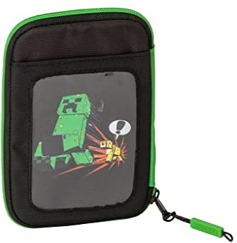 MINECRAFT - Astuccio Minecraft Porta Cellulare e Portaoggetti con Scomparti Multipli e Tasca Zip, Ideale come Portacarte e Portamonete - Minecraft Gadget per Regali Natale Bambini e Ragazzi 11x17Hx3cm