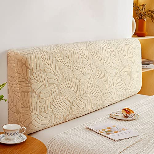 WSGJHB Bett Kopfteil Bezug, Strecken Weicher Staubdichte Hussen für Schlafzimmer, Betthusse für das Kopfteil 140-170 cm Beige