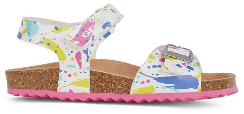 Geox J Adriel Girl C, Sandali, White Fuchsia, 27 EU