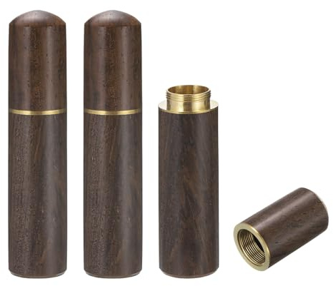 PATIKIL 0,7 OD Madera Coser Aguja Almacenamiento Soporte 3uds Portátil Bordado Aguja Pasador Dientes Palillo Tubo Estuche Caja para Mano Artesanía Tejido Oscuro Marrón