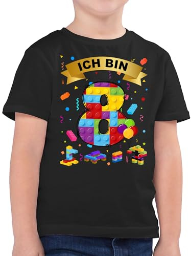 Shirtracer - Kinder T-Shirt Jungen - 8. Geburtstag - Ich Bin 8 Bausteine