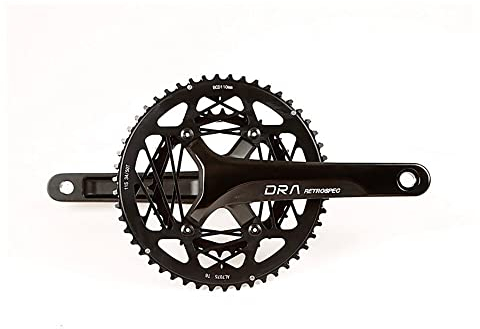 QmeNa Kurbelgarnitur Road Bicycle Crankset Hohlzahnscheibe 34-5 0t CNC. Aluminiumlegierungs-Bike Crankset BCD110mm 170mm. Kurbelwaffen for Fahrradkurbel Crankset