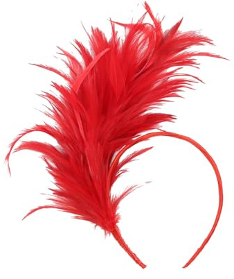 Retro Stirnband Haarreif Feder,20er Fascinator Feather Headband,Feder Haarschmuck Haarreif,Haarreif Karneval Feder Haarschmuck,20er Jahre Stirnband für Karneval Cocktail Hochzeit Tee-Party Accessoires
