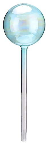 Mokylor 3Pcs Plant Watering Stakes, Glass Vacation Plant Waterer Self Watering Globes Stakes, Plant Water Seepage Device, Water Your Indoor and Outdoor Plants While on Vacation(Green)