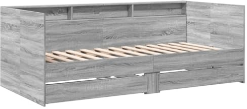 vidaXL Tagesbett mit Schubladen ohne Matratze Grau Sonoma 100x200 cm