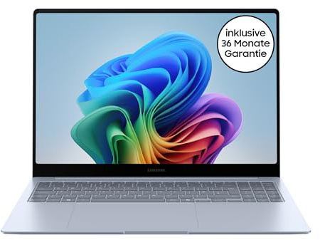 Samsung Galaxy Book4 Edge Galaxy AI-Laptop, 16-Zoll-Display, 16GB RAM, Snapdragon X Elite Prozessor, Notebook 512GB Speicher, Copilot+ PC, Sapphire Blue, 3 Jahre Herstellergarantie