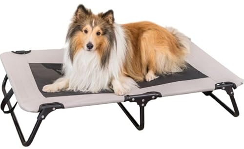 TRIXIE Hundeliege Strong weich & waschbar – 120 x 19 x 70 cm, beige/schwarz