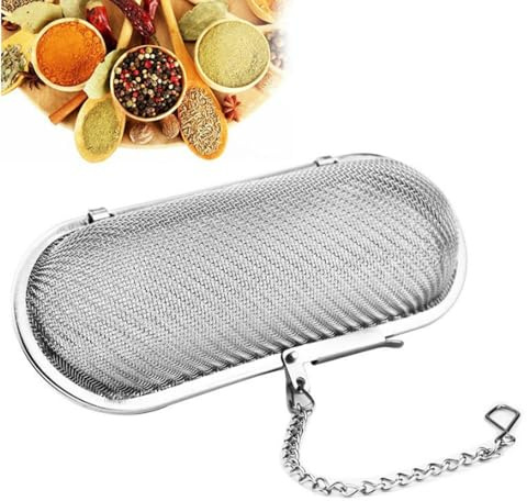 Tea Filters Stainless Steel Herb and Spice Infuser Fine Meshed Tea Diffuser with Chain
