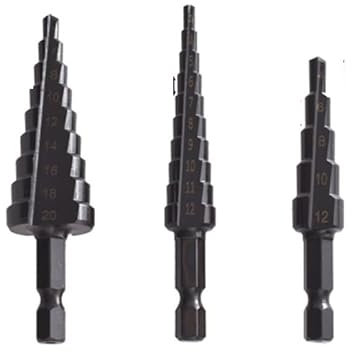1pc/3pcsStep Drill Bit Sharpener For Metal Drills Bits Stage Multifunction Wood Set Woodworking Tools Of Stepped Drill Bit Conical Steps(Black 3pcs)