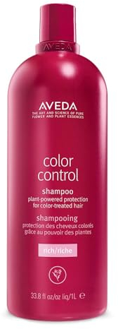 Aveda Color Control Shampooing Riche | Shampooing protection de la couleur pour cheveux colorés | Combat la décoloration | Pour cheveux colorés moyens à épais | Sans silicone, 1000 ml