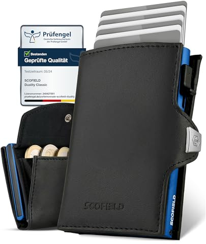 SF SCOFIELD Duality Classic Slim Wallet mit Münzfach | Kartenetui Herren für 9-10 Karten | Geldbeutel Portemonnaie mit RFID Schutz | Wallets for Men | Kreditkartenetui