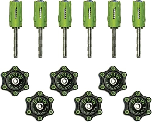 BOW Products Bench Dog Clamps - Erweiterbare Bankhaken für MFT-Tische, Lochplattentische und Werkbänke - Passend für 19–20 mm Dog Holes - Mit flachen, ergonomischen Knöpfen - 6er-Pack