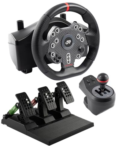 FRTEC - Volante de Carreras Gaming GRAND CHELEM MKII - Pedales Ajustables, Cambio en H y Secuencial - Cero Latencia y Zona Muerta - Compatible PC, PS4, Xbox Series X/S, Xbox One