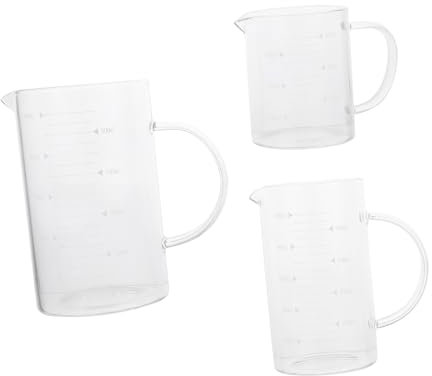 Gatuida 3piezas Vaso Medidor Tazas De Vidrio Transparente Para Líquidos Precisión