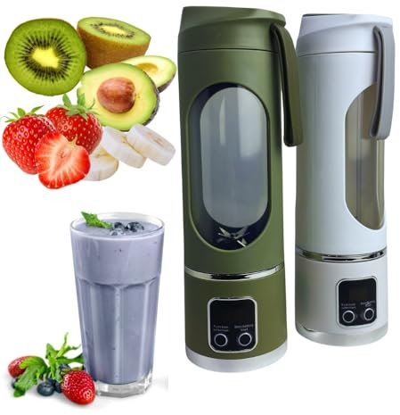 Mini Frullatore Portatile Elettrico, 25W 450ml Mixer Cucina 8 Lame Inox, USB Frullatore Piccolo Tritatutto da Cucina, Frullatore Smoothie Maker Estrattore Frutta Verdura Sbattitore Elettrico
