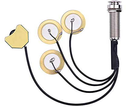 Sanfoelek Thumb Piano Pickup Pick Up Transducer 6.35mm Output Jack with Control, 3 Transducers