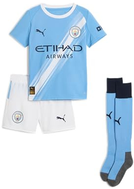 PUMA Manchester City FC Mini-ensemble maillot domicile pour enfants 25/26, Bleu (Team Light Blue x White), 104