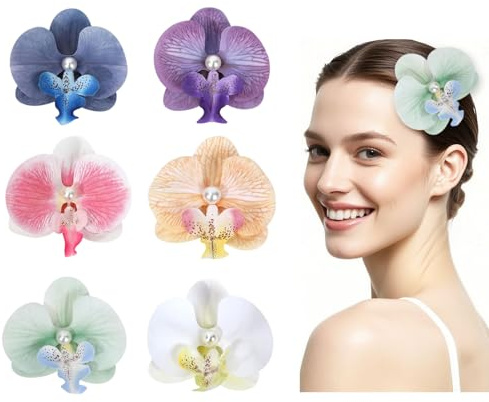 6 pezzi Fermagli per Capelli a Forma di Fiore, Fermaglio per Capelli Fiore Hawaiano, Clip Capelli a Forma di Fiores, Accessori Capelli Hawaiani per Donne e Ragazze (B)