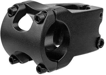 MEGHNA Potence de vélo VTT 31,8 - Guidon de vélo - Potence courte en alliage d'aluminium à angle 0 degrés pour vélo de montagne, vélo électrique, BMX, VTT/vélo de route (Noir)