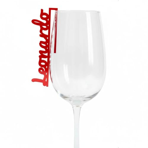 Juwelier Schönschmied Personalisierter Glasanhänger aus Acryl – Namensschild für Gläser – Getränkemarker/Glasmarker – Geeignet für alle Gläser, Party & Hochzeit