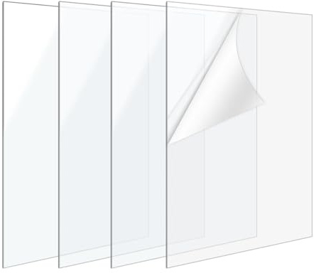 Acrylplatten 30 x 20 cm Transparent 2 mm Dick | 4 Stück Acrylglas Platten Glasklar Kunststoffplatten | Acrylglas Ersatz für Fotorahmen, Malerei, DIY-Projekte, Display & Modellbau (transparent)