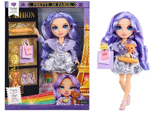 Rainbow High Pretty in Paris Fashion - Violet Willow (Purple), Rainbow 11 Fashion Doll with Outfit, Stylish Handbag, Girls Toy Gift for Kids Ages 4-12 Years