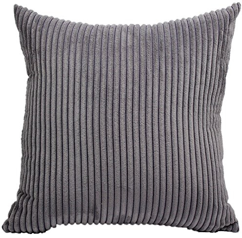 FEILEAH Kissenbezug Kopfkissenbezug Weicher Plüsch Kissenhülle Corduroy Quadrat Pillowcase Reine Farbe Sofakissen Sitzkissen Schlafzimmer Zuhause Dekorative Auto Zierkissenbezüge,Grau,70X70