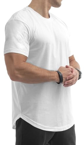 Sixlab® Herren Fitness T-Shirt mit abgerundetem Saum | Gym Basic Sportshirt, Regular Fit