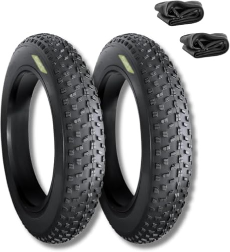Ecovelò EBA26FBE - 2 neumáticos de 26 x 4.0 (100-559) + cámaras con V.A. Neumáticos para Fat Bike Neumáticos MTB 26 x 4