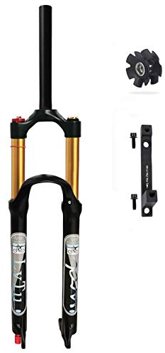 LvTu Magnesiumlegierung Mountainbike Federgabel 26 27.5 29 Zoll, MTB Luft Gabel Vorne Stoßdämpfer mit 180mm Scheibenbremse Adapter (Color : Straight Manual Lock Out, Size : 26 inch)