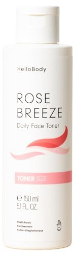 HelloBody Rose Breeze Gesichtstoner (150 ml) – Gesichtsreinigung mit Rosenwasser und Süßholzwurzel-Extrakt – Beruhigendes, feuchtigkeitsspendendes Gesichtswasser für Mischhaut und fettige Haut