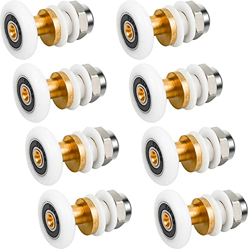 CXtech 8 Stück 23mm Duschtürrollen Duschkabine Rollen, Ersatzteile Duschkabinen Duschtür Schiebetür Ersatzrollen für Duschkabinentür