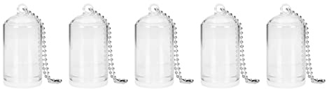Happyyami Lot de 5 Pendentifs Mini en Verre Plantes Succulentes Cactus, Design Portable Blanc, comme Porte-clés Accessoire Paquet à Main