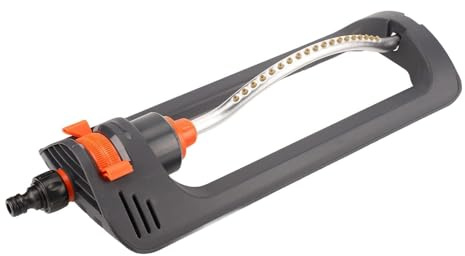 Irrigatore oscillante, irrigatore ad acqua regolabile a 19 fori Irrigatore da giardino a battente automatico con interruttore a scorrimento per spruzzi di giardino anteriore o posteriore