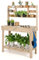 COSTWAY Pflanztisch mit Aufklappbarer Tischplatte, Gärtnertisch Holz, Arbeitstisch mit 3 Haken & Ablagen, Blumentisch für Terrasse Garten Balkon, 108 x 50 x 153 cm, Gartentisch Natur