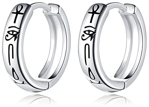 VENACOLY Eye Of Horus Ohrringe - 925 Sterling Silber hypoallergene Huggie Hoop Ohrringe mit altem ägyptischen Sprichwort…