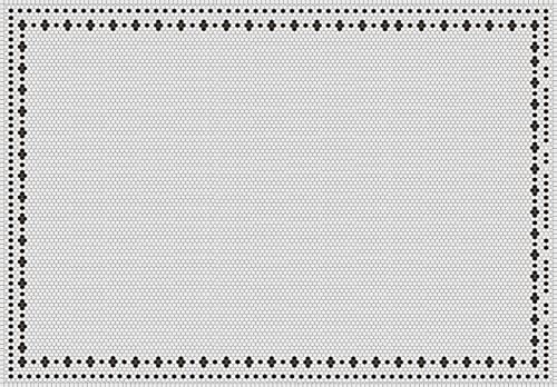 VINILIKO Design | Alfombra Vinílica Hidráulica - Marie Negro 160x230 cm - Interior y Exterior, Antideslizante, Impermeable, Lavable - Varios Tamaños - Alfombra Vinilo Salón, Terraza