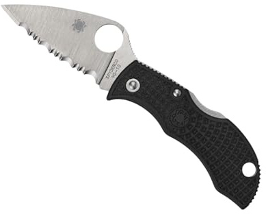 Spyderco Knives Manbug Lightweight MBKLFS Black FRN and Serrated VG-10 Pocket Knife