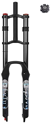 LvTu MTB Fahrrad Federgabel Mountainbike Gabel, Fahrrad Suspension Vordergabel 26 27.5 29 Zoll DH Luft Stoßdämpfer Gerades Rohr Ultraleicht Zugstufeneinstellung mit Manueller Sperre (Color : Black,