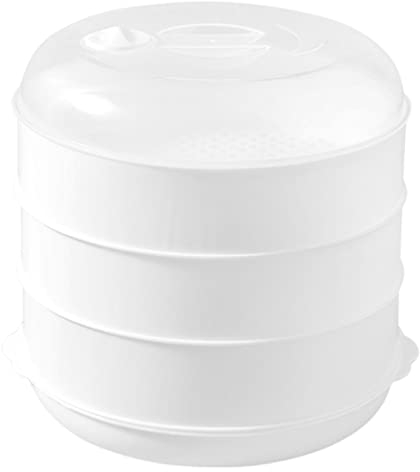 Horno De Microondas Al Vapor Olla De Cocción Al Vapor para Microondas para Cocina Utensilios De Cocina para Cocinar Al Vapor, Cocina Saludable Y Rápida, 3 Niveles