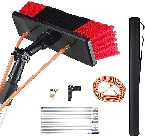 Pv Reinigungsbürste Teleskop Set, Teleskop Waschbürste,solarreinigung, Ausziehbare Teleskopstange, Wassergespeister Bürsten-Sprühreiniger, for Solarpanel, Fensterglas (Color : Brush head-30cm, Size
