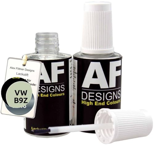 Alex Flittner Designs Lackstift für VW White Silver Metallic B9Z LB9Z 2x20 | Lackstift Set geeignet für Farbcode: B9Z/LB9Z und Farbname: White Silver Metallic