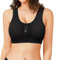 Gotoly Women Post Surgery Front Fastening Sports Bra with Breast Support Full Coverage Compression Bra After Surgery (XL, Black)