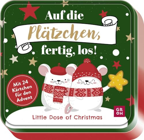 Little Dose of Christmas – Auf die Plätzchen, fertig, los!: Adventskalender-Dose mit 24 Kärtchen voller niedlicher Illustrationen und lustiger Sprüche