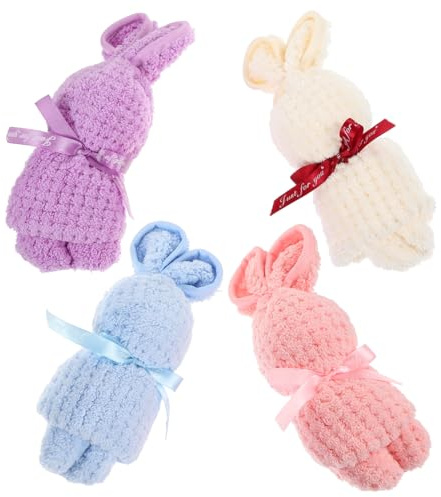 RORPOIR 4 Stück EntzüCkende HäSchenhandtüCher Magische HandtüCher Ostern Cartoon-Handtuch Geschenkset FüR Badezimmer Und Babypflege