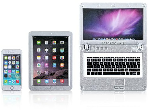 Pack of 3 Mini Laptop Dollhouse Mobile Phone Miniature Mobile Phone Toy Tablet Smartphone Dollhouse Decoration Accessories Miniature Accessories for Doll Miniature Scene Simulation Play Accessories