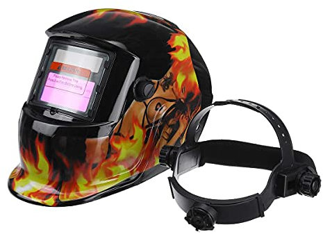 AYKNINGD SchweißHelm, Schweisshelme Solar Auto dunklering Einstellbarer Bereich Bogensensor elektrische Schweißmaske Helmschweißlinse für Schweißmaschine(Type 2)