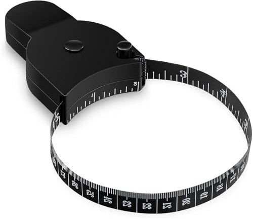 Body Tape Measure, Lightweight Body Fat Measuring Clips, Automatic Telescopic Tape with Locking, Dual Scale Measurement, Ensures Accurate Readings, for Sewing Fitness Handcrafts 60 Inch
