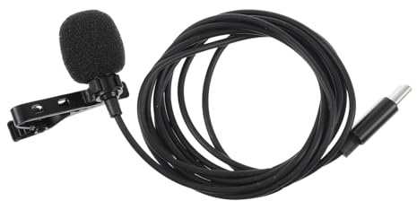 AKOOSY Micrófono de Solapa USB Tipo C Condensador Clip Compacto para Grabación Profesional en Móviles, Compatible Auriculares Independientes y Transmisiones en Directo
