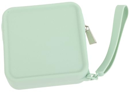 ZUNOXAZ Silikon Periodentasche für Damen und Teenager Weiche Wiederverwendbare Hygiene Tampon aufbewahrungstasche in Meeresgrün Kleines Stilvolles Beutelchen für Handtasche und